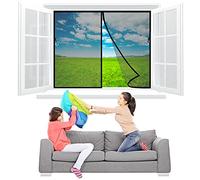 Tenda Zanzariera Magnetica Finestra 105x165 cm Zanzariera A Tenda, Adsorbimento Magnetico Pieghevole Totalmente Magnetica, Finestre per Balconi FinestreFinestre - Nero Z