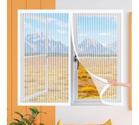Tenda Zanzariera Magnetica Finestra 107 x 118 cm Zanzariere Magnetiche per Porte Anti Insetti Traspirante Chiusura Automatica per Camera Letto Soggiorno Porta Ingresso, Bianco
