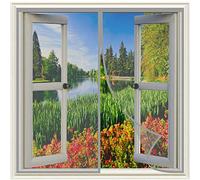 Tenda Zanzariera Magnetica Finestra 125 x 135 cm Tenda Zanzariera per Porta, Tendina Magnetica per Zanzariera Mantiene Stanza Traspirante per Tutti Porte Finestre, Grigio