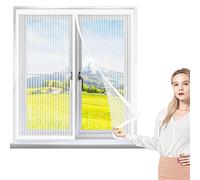 Tenda Zanzariera Magnetica Finestra 85 x 80 cm, Tenda a Mosca Magnetica, Chiusura Automatica Per Porte Finestre Tenda, Bianco