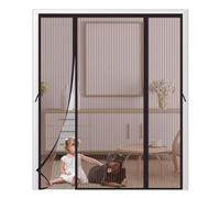 Tenda Zanzariera Magnetica Finestra210x220cmAutoadesivo Zanzariera Doppia Apertura Laterale,Tenda Zanzariera Porta Finestra per Porta Scorrevole Balcone Patio Marrone con strisce