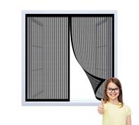 Tenda Zanzariera Magnetica per Finestra 40 x 120 cm Zanzariere in Fibra di Vetro Durevoli Autoadesiva Traspirante Insect Screen Finestra per Finestre Balcone, Nero