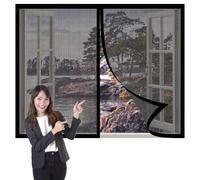 Tenda Zanzariera Magnetica per Porta 217 x 227 cm Adsorbimento Magnetico Pieghevole Si Chiude da Sola - Non Accorciabile per Porte di Soggiorno Camera da Letto Casa, Nero