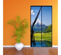 Tenda Zanzariera Magnetica per Porta 77 x 199 cm Apertura e Chiusura Silenziosa Tenda a Mosca Magnetica Senza Bisogno di Attrezzi per Balcone Soggiorno Camera da Letto, Nero