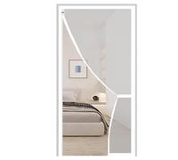 Tenda Zanzariera Magnetica per Porta 95x215cm con Calamita Moschiera Zanzariera Letto Facile da installare, Si Chiude da Sola Camerette per Bambini,Bianco