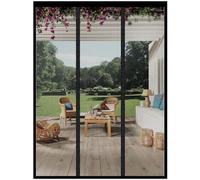 Tenda Zanzariera Magnetica Porta Anti Zanzare, Sinistro Destro due Laterale Apertura Facile, Rete Fine, per Porte Finestre per Balcone Chiusura Automatica, Zanzariera con Calamita, Nero/130x240cm