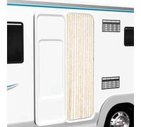 Tenda zanzariera per porta, 56 x 200 cm, in morbida ciniglia, silenziosa e facile da pulire, ideale per casa e roulotte, colore: beige e bianco