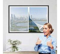 Tenda Zanzariera Porta Finestra 105 x 140 cm Anti-Zanzare Anti-Mosche, Tenda con Magneti Facile da Installare con Nastro Adesivo per Balcone Soggiorno Camera da Letto, Bianco