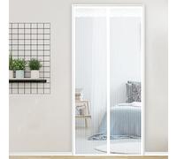 Tenda Zanzariere Porta 105x210cm(41x83inch) Deluxe Rete Super Resistente Zanzariera Tenda Non Accorciabile Per Tutte Le Finestra o Porte, Bianco A