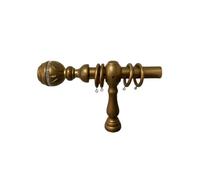 tendaggimania® Bastone in Legno Diametro 35 mm per Tenda, Asta con Set completo Anelli Supporti Terminali - Personalizzabile (SPARTA) - Manuale, 200 CM, Oro zecchino