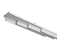 TENDAGGIMANIA Binario Tende A Pannello 4 VIE L.300 CM con giunzione centrale - Binario per interni In Alluminio Bianco a Corda/Manuale - Binario Tenda interni separè su misura per Soffitto/Parete