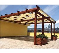 TENDAGGIMANIA Fascia Ombreggiante per pergola PVC Impermeabile 650 gr/mq- Misura 60 cm x 400 cm - Colore Marrone- Teli per Pergolati Onde SU MISURA Telo Copertura Pergolato Gazebo