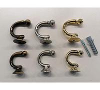 TENDAGGIMANIA Ferma Tenda Reggi Tenda Gancio Parete - fermatende Embrasse Oro Bronzo Cromo Satinato 43 E 50 MM Torino (Oro, 43 MM)