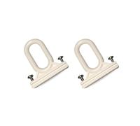 TENDAGGIMANIA Ganci per Tende da Sole Esterno Completi di Viti di Fissaggio - Colore Avorio - Accessori Occhielli per Tende Esterne Tempotest in PVC Resistente (1 Coppia)