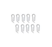 TENDAGGIMANIA Ganci Per Tende Scorrevoli In Pvc Bianco-Gancetti Per Tende Modello A Papera Antiruggine- Applicazione Su Nastro Fettuccia (Confezione Da 10 Pz)