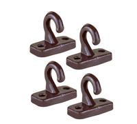 TENDAGGIMANIA Gancio Tenda da Sole in Alluminio per Tenda da Sole a Caduta - Gancio ad uncino per Pavimento/Ringhiera - Ricambi per Tende da Sole Made in Italy- Colore MARRONE - 4 pezzi
