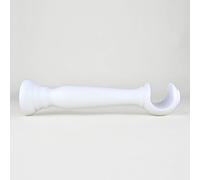 TENDAGGIMANIA Staffe per Tende 1 COPPIA - Per Bastoni per tende in Legno ∅ 35 MM - Colore: BIANCO -LUNGHEZZA 25 CM - Staffe con piastrina di fissaggio, viti e tasselli- 100% Legno Made in Italy