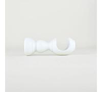 TENDAGGIMANIA Staffe per Tende 1 COPPIA - Per Bastoni per tende in Legno ∅ 35 MM - Colore: BIANCO -LUNGHEZZA 10 CM - Staffe con piastrina di fissaggio, viti e tasselli- 100% Legno Made in Italy