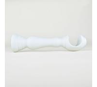 TENDAGGIMANIA Staffe per Tende 1 COPPIA - Per Bastoni per tende in Legno ∅ 35 MM - Colore: BIANCO -LUNGHEZZA 18 CM - Staffe con piastrina di fissaggio, viti e tasselli- 100% Legno Made in Italy