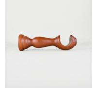 TENDAGGIMANIA Staffe per Tende 1 COPPIA - Per Bastoni per tende in Legno ∅ 35 MM - Colore: CILIEGIO -LUNGHEZZA 15 CM - Staffe con piastrina di fissaggio, viti e tasselli- 100% Legno Made in Italy