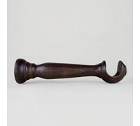 TENDAGGIMANIA Staffe per Tende 1 COPPIA - Per Bastoni per tende in Legno ∅ 35 MM - Colore: NOCE -LUNGHEZZA 25 CM - Staffe con piastrina di fissaggio, viti e tasselli- 100% Legno Made in Italy