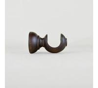 TENDAGGIMANIA Staffe per Tende 1 COPPIA - Per Bastoni per tende in Legno ∅ 35 MM - Colore: NOCE -LUNGHEZZA 6 CM - Staffe con piastrina di fissaggio, viti e tasselli- 100% Legno Made in Italy