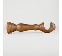TENDAGGIMANIA Staffe per Tende 1 COPPIA - Per Bastoni per tende in Legno ∅ 35 MM - Colore: OLMO -LUNGHEZZA 18 CM - Staffe con piastrina di fissaggio, viti e tasselli- 100% Legno Made in Italy