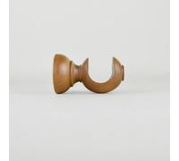 TENDAGGIMANIA Staffe per Tende 1 COPPIA - Per Bastoni per tende in Legno ∅ 35 MM - Colore: OLMO -LUNGHEZZA 6 CM - Staffe con piastrina di fissaggio, viti e tasselli- 100% Legno Made in Italy