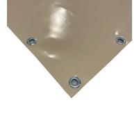 TENDAGGIMANIA Telone Occhiellato impermeabile per esterno - Telo pvc 650 gr per coperture barca camion pergolato copri camper copri legna - Telo impermeabile esterno Misure 6X2,5 BEIGE 275