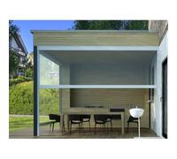 TENDAGGIMANIA Tenda Crystal PVC Trasparente Impermeabile - Tende da Esterno Antipioggia e Antivento Misura 140CM x 200CM - con Guide Laterali Antivento e cassonetto -Modello Libeccio