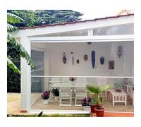 TENDAGGIMANIA Tenda da esterno impermeabile Antivento e Antipioggia Trasparente ERMETICA - Misura 400CMX250CM Tenda Crystal PVC con cassonetto, guide laterali antivento e 1 stecca Personalizzabile
