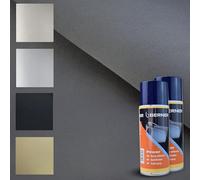 TENDAGGIMANIA Tessuto Cielo Auto Kit + 2 Colla Spray Alte Temperature - Modello Vellutino Colore Piombo 187 - Misure L.3,5 MT X H.1,5 MT Ripara Tetto Auto Scollato