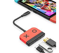 Tendak Adattatore da USB C a HDMI per Switch Tipo C a 4K HDMI Converter USB 3.0 PD Porta di Ricarica 3in1 USB C Hub per Switch/Switch OLED, MacBook Pro, Samsung S22 Huawei Mate 30 (Rosso)