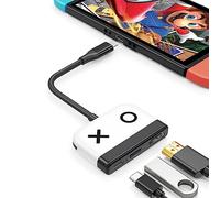 Tendak Adattatore USB C a HDMI per Switch, Tipo C a 4K HDMI Converter USB 3.0 PD Porta di Ricarica 3in1 USB C Hub, HDMI Adattatore TV Dock per Switch/Switch OLED, MacBook Pro (Bianco)