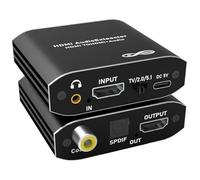 Tendak - Extractor audio HDMI, splitter audio HDMI 4K con convertitore ottico Spdif Toslink coassiale 3,5 mm Stereo Aux per HDTV PS4 PS5 Blu-ray DVD