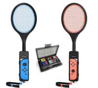 Tendak Set di 2 Racchette da Tennis per Nintendo Switch 2 Joy Con, Racchetta per Switch Joycon Controller, Mario Tennis Fever & Aces, Swith Sports con Custodia per Carte 12 in 1