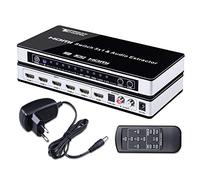 Tendak Switch HDMI 4K 5 su 1 con SPDIF e L/R Audio Extractor, Telecomando, Supporta Arc HDMI 1,4