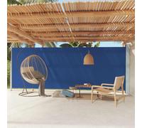 Tendalino Laterale Estensibile, 200x600 cm Blu, Tessuto Poliestere UV e Struttura Acciaio, Tenda a Rullo per Esterno, Frangivista Balcone e Separe Giardino