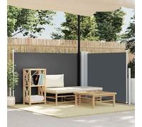 Tendalino Laterale Estensibile, Antracite 120x1000cm, Tenda a Rullo per Esterno con Retrazione Automatica, Frangivista Balcone e Separe da Giardino, Poliestere UV e Acciaio