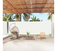 Tendalino Laterale Estensibile, Crema 200x1000 cm, Tessuto Poliestere UV e Struttura Metallo, Tenda da Sole per Esterno, Frangivista Balcone e Separe Giardino