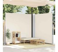 Tendalino Laterale Estensibile, Crema 200x600 cm, Tessuto Poliestere UV e Struttura Metallica, Tenda da Sole per Esterno, Frangivista Balcone e Separe Giardino