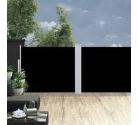Tendalino Laterale Estensibile, Nero/Grigio 140x1200 cm, Tessuto Poliestere UV e Struttura Acciaio, Frangivista Balcone e Separe da Esterno, Tenda a Rullo con Avvolgimento Automatico