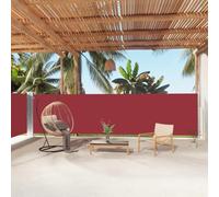 Tendalino Laterale Estensibile, Rosso 160x1000 cm, Tessuto Poliestere UV e Struttura Metallica, Tenda da Sole per Esterno, Frangivista Balcone, Separe da Giardino