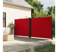 Tendalino Laterale Estensibile, Rosso 180x1200 cm, in Poliestere e Alluminio, Frangivista per Balcone, Separe da Giardino, Tenda a Rullo per Esterni e Interni