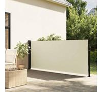 Tendalino Laterale Retrattile, Crema 120x500 cm, Tessuto Poliestere Impermeabile UV, Frangivista Balcone e Separe da Giardino, Struttura in Acciaio, per Esterno e Interno