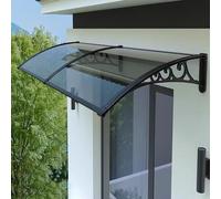 Tendalino per Finestra,Parapioggia Tettoia Tenda da Veranda Tendone in Policarbonato,Tettoia per Porta Protezione Uv da Pioggia e Neve,con Staffa Nera/Bianca/Grigia (60x70cm/24"x28",Black)