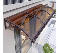 Tendalino per Finestra,Pensilina Tettoia per Porta Anteriore con Grande Lavello,Drenaggio Su Entrambi i Lati,Garden Pensilina da Esterno,Copertura in Policarbonato Marrone (120x200cm/47"x79")