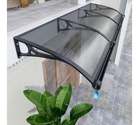 Tendalino per Finestra, Pensilina Tettoia per Porta Anteriore con Grande Lavello, Tenda da Veranda Pensilina in Policarbonato e Alluminio, Protezione da Pioggia e Neve UV-100x180cm