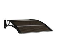 Tendalino per porta in policarbonato nero, 100 x 75 cm | Resistente alle intemperie, supporti in ABS, barre in alluminio, manuale di installazione incluso