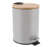 Tendance - Cestino in metallo drop-brake 3l - bambù grigio chiaro